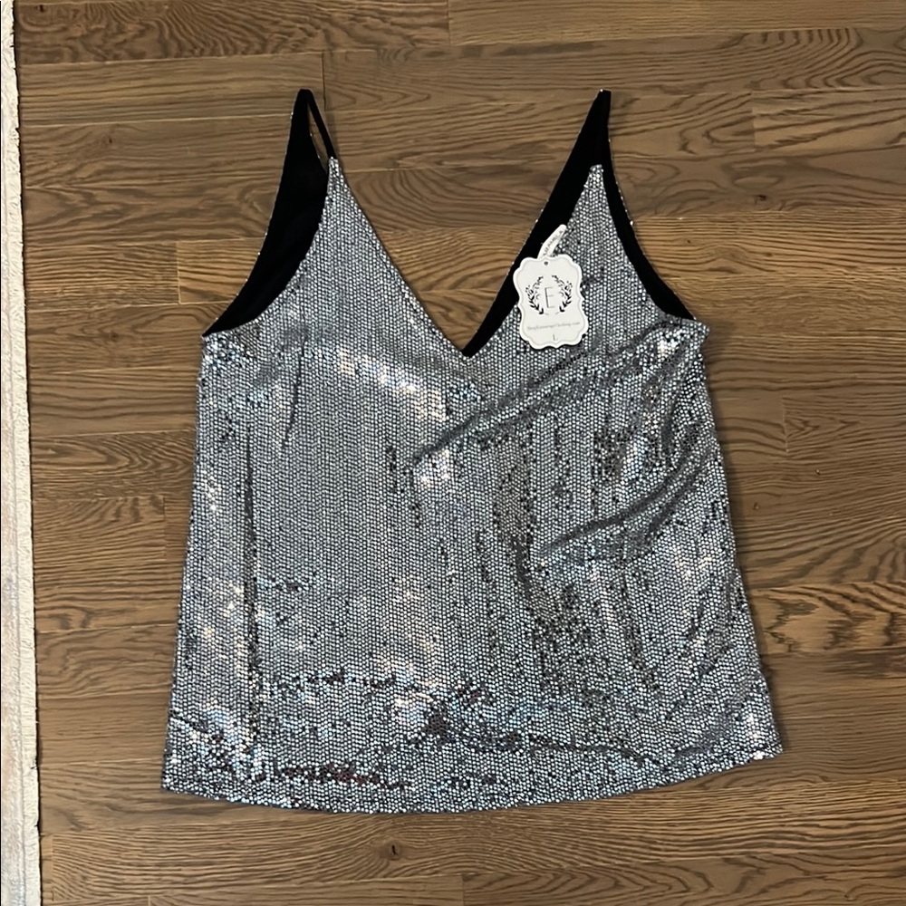 Silver Sequin Women's Top